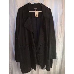 Nina Leonard Hammered Satin Drawstring Waist Jacket, 3X